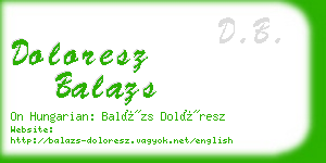 doloresz balazs business card
